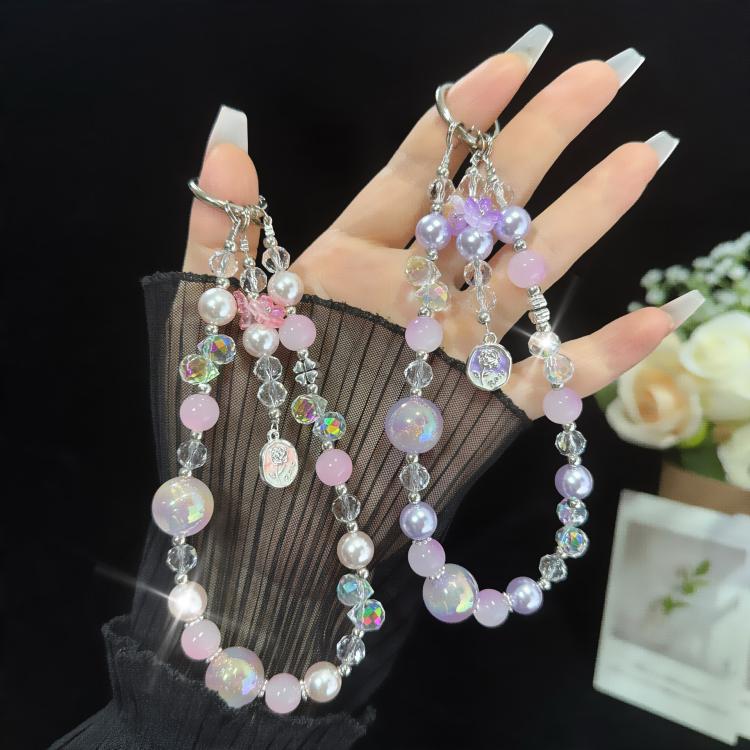 Bracelet perlé Stellar or rose, violet, rose