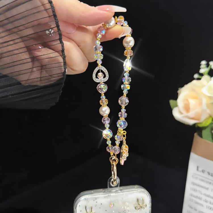 Ballet Shoes Heart Crystal Phone Charm, Pink, Green, Black