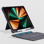 Étui de protection avec clavier Bluetooth rétroéclairé détachable et airbag antichoc aux quatre coins, pour iPad Air 13 2025 / 2024 / Pro 12.9