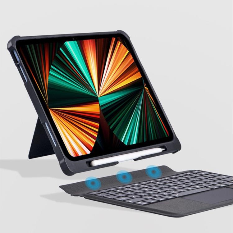 Étui de protection avec clavier Bluetooth rétroéclairé détachable et airbag antichoc aux quatre coins, pour iPad Air 13 2025 / 2024 / Pro 12.9