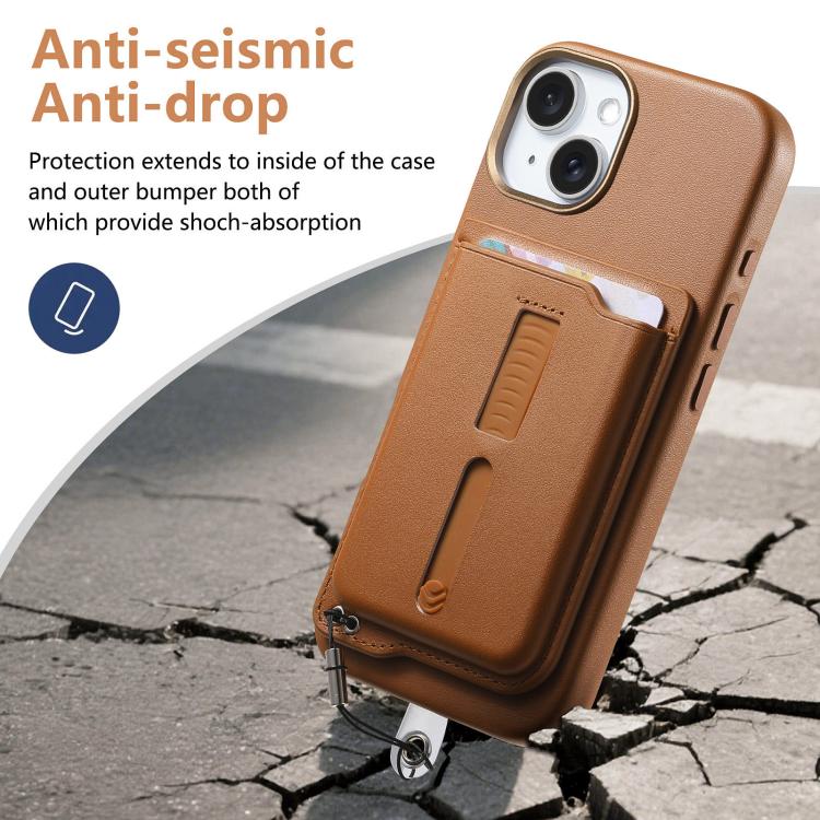 Étui de téléphone avec sac magnétique détachable pour cartes, bague de support et corde anti-perte, pour iPhone 14, pour iPhone 14 Pro, pour iPhone 14 Pro Max