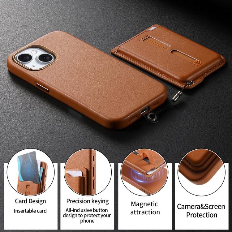 Étui de téléphone avec sac magnétique détachable pour cartes, bague de support et corde anti-perte, pour iPhone 14, pour iPhone 14 Pro, pour iPhone 14 Pro Max