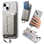 Étui de téléphone avec sac magnétique détachable pour cartes, bague de support et corde anti-perte, pour iPhone 14, pour iPhone 14 Pro, pour iPhone 14 Pro Max