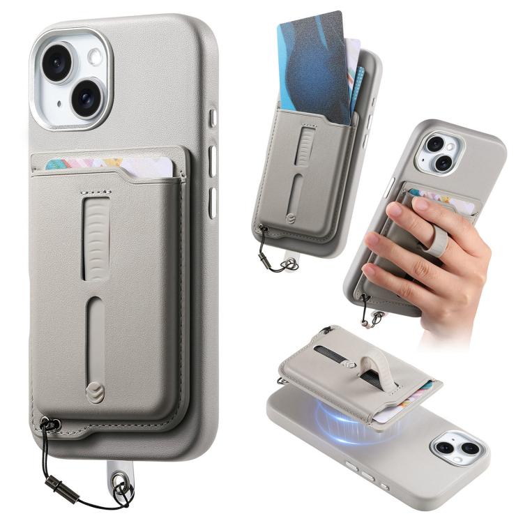 Étui de téléphone avec sac magnétique détachable pour cartes, bague de support et corde anti-perte, pour iPhone 14, pour iPhone 14 Pro, pour iPhone 14 Pro Max