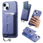 Étui de téléphone avec sac magnétique détachable pour cartes, bague de support et corde anti-perte, pour iPhone 14, pour iPhone 14 Pro, pour iPhone 14 Pro Max