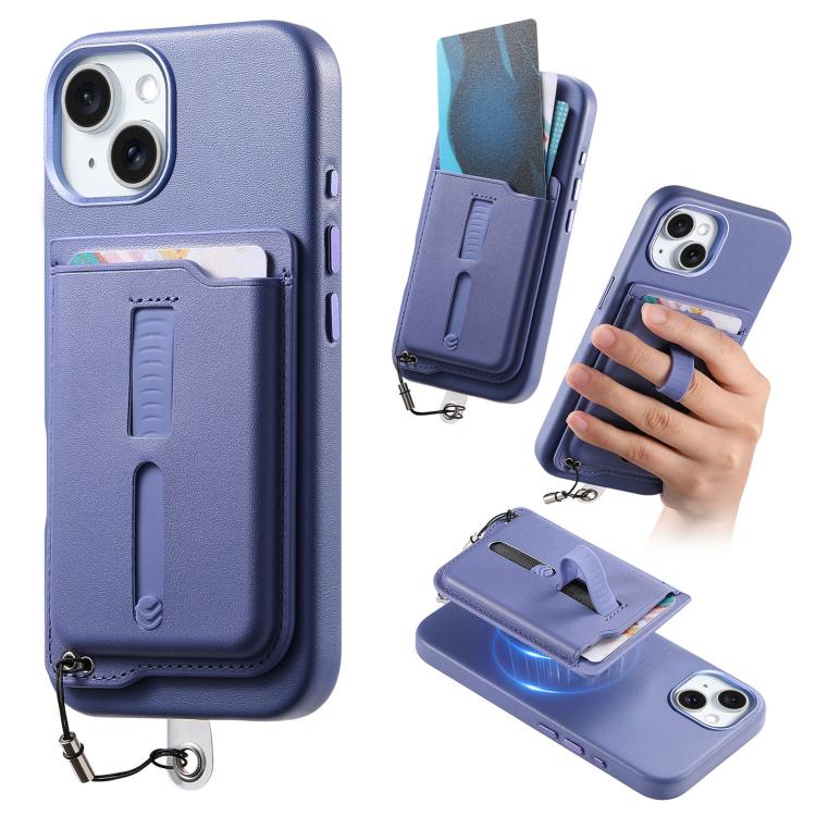 Étui de téléphone avec sac magnétique détachable pour cartes, bague de support et corde anti-perte, pour iPhone 14, pour iPhone 14 Pro, pour iPhone 14 Pro Max