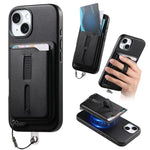 Étui de téléphone avec sac magnétique détachable pour cartes, bague de support et corde anti-perte, pour iPhone 14, pour iPhone 14 Pro, pour iPhone 14 Pro Max