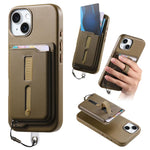 Étui de téléphone avec sac magnétique détachable pour cartes, bague de support et corde anti-perte, pour iPhone 14, pour iPhone 14 Pro, pour iPhone 14 Pro Max
