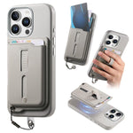 Étui de téléphone avec sac magnétique détachable pour cartes, bague de support et corde anti-perte, pour iPhone 14, pour iPhone 14 Pro, pour iPhone 14 Pro Max