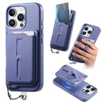 Étui de téléphone avec sac magnétique détachable pour cartes, bague de support et corde anti-perte, pour iPhone 14, pour iPhone 14 Pro, pour iPhone 14 Pro Max