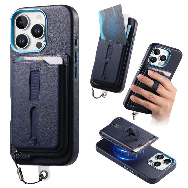 Étui de téléphone avec sac magnétique détachable pour cartes, bague de support et corde anti-perte, pour iPhone 14, pour iPhone 14 Pro, pour iPhone 14 Pro Max