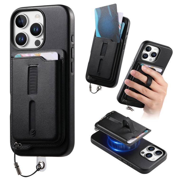 Étui de téléphone avec sac magnétique détachable pour cartes, bague de support et corde anti-perte, pour iPhone 14, pour iPhone 14 Pro, pour iPhone 14 Pro Max