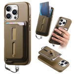 Étui de téléphone avec sac magnétique détachable pour cartes, bague de support et corde anti-perte, pour iPhone 14, pour iPhone 14 Pro, pour iPhone 14 Pro Max