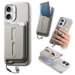 Étui de téléphone avec sacoche magnétique détachable, anneau de maintien et cordon anti-perte, pour iPhone 17e / 16e, pour iPhone 17 Pro Max, pour iPhone 17 Pro, pour iPhone 17, pour iPhone Air, pour iPhone 16 Plus