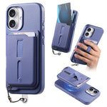 Étui de téléphone avec sacoche magnétique détachable, anneau de maintien et cordon anti-perte, pour iPhone 17e / 16e, pour iPhone 17 Pro Max, pour iPhone 17 Pro, pour iPhone 17, pour iPhone Air, pour iPhone 16 Plus