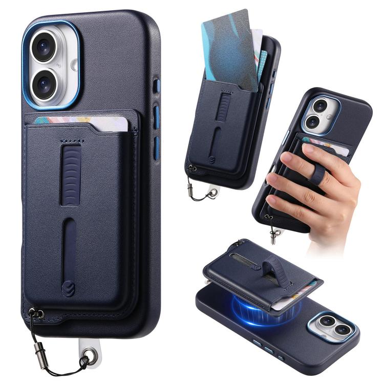 Étui de téléphone avec sacoche magnétique détachable, anneau de maintien et cordon anti-perte, pour iPhone 17e / 16e, pour iPhone 17 Pro Max, pour iPhone 17 Pro, pour iPhone 17, pour iPhone Air, pour iPhone 16 Plus