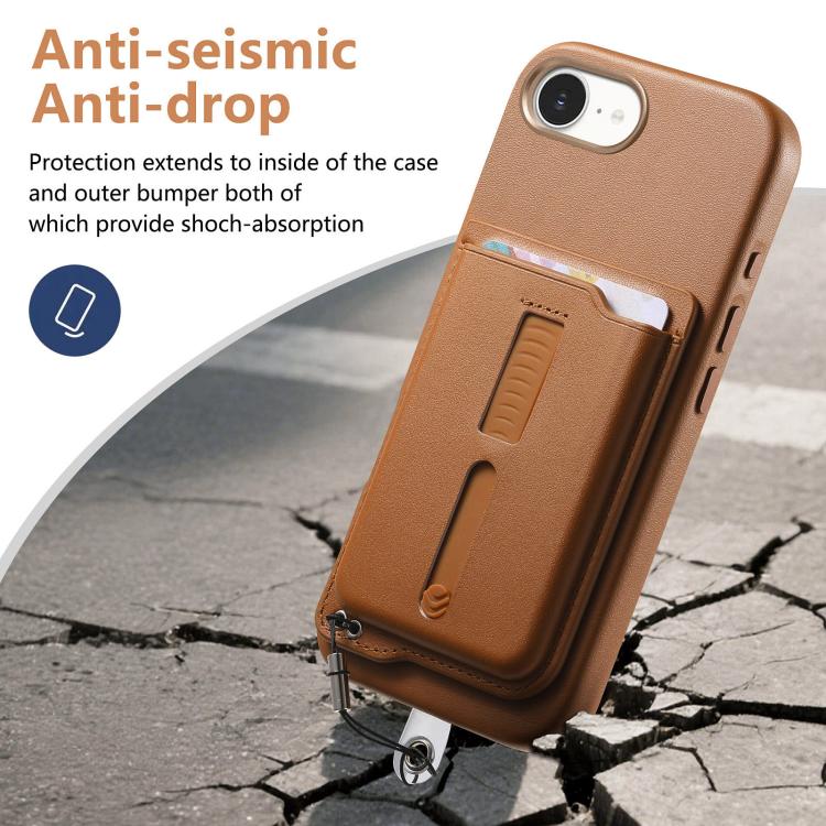 Étui de téléphone avec sacoche magnétique détachable, anneau de maintien et cordon anti-perte, pour iPhone 17e / 16e, pour iPhone 17 Pro Max, pour iPhone 17 Pro, pour iPhone 17, pour iPhone Air, pour iPhone 16 Plus