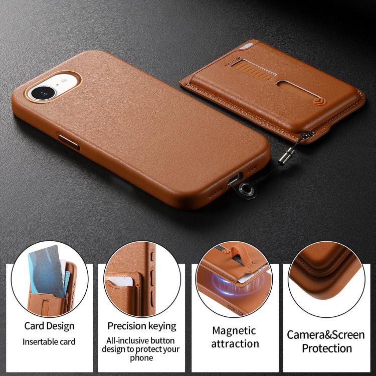 Étui de téléphone avec sacoche magnétique détachable, anneau de maintien et cordon anti-perte, pour iPhone 17e / 16e, pour iPhone 17 Pro Max, pour iPhone 17 Pro, pour iPhone 17, pour iPhone Air, pour iPhone 16 Plus