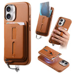 Étui de téléphone avec sacoche magnétique détachable, anneau de maintien et cordon anti-perte, pour iPhone 17e / 16e, pour iPhone 17 Pro Max, pour iPhone 17 Pro, pour iPhone 17, pour iPhone Air, pour iPhone 16 Plus