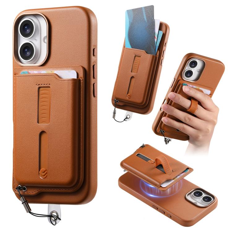 Étui de téléphone avec sacoche magnétique détachable, anneau de maintien et cordon anti-perte, pour iPhone 17e / 16e, pour iPhone 17 Pro Max, pour iPhone 17 Pro, pour iPhone 17, pour iPhone Air, pour iPhone 16 Plus