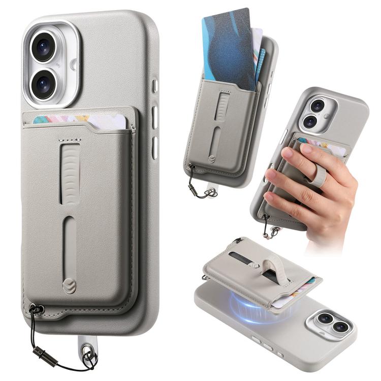 Étui de téléphone avec sacoche magnétique détachable, anneau de maintien et cordon anti-perte, pour iPhone 17e / 16e, pour iPhone 17 Pro Max, pour iPhone 17 Pro, pour iPhone 17, pour iPhone Air, pour iPhone 16 Plus