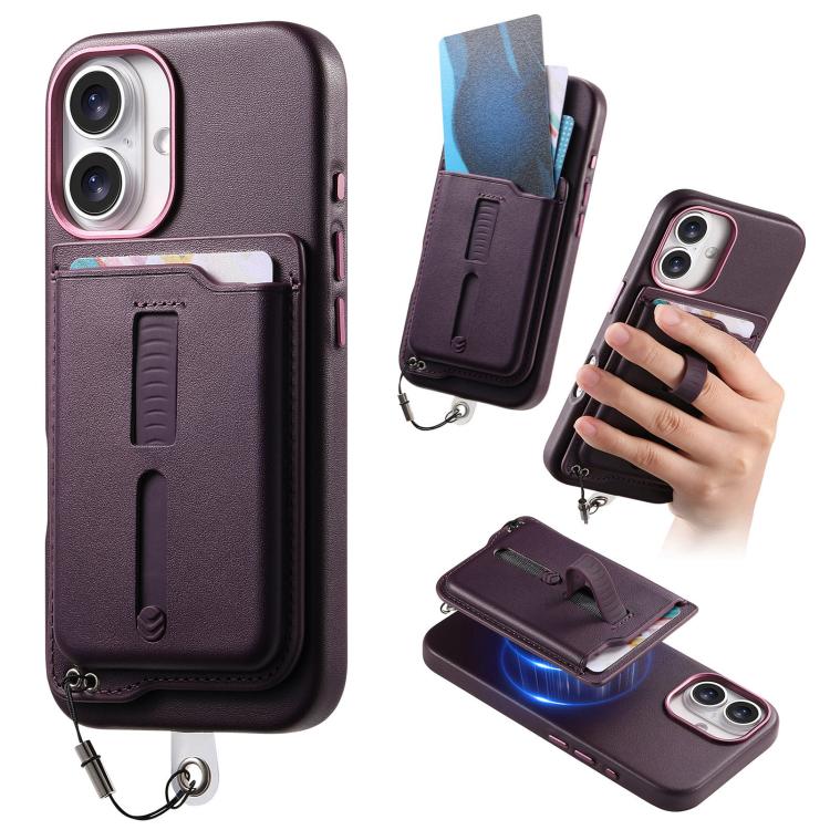 Étui de téléphone avec sacoche magnétique détachable, anneau de maintien et cordon anti-perte, pour iPhone 17e / 16e, pour iPhone 17 Pro Max, pour iPhone 17 Pro, pour iPhone 17, pour iPhone Air, pour iPhone 16 Plus