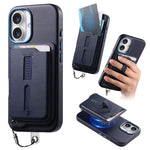 Étui de téléphone avec sacoche magnétique détachable, anneau de maintien et cordon anti-perte, pour iPhone 17e / 16e, pour iPhone 17 Pro Max, pour iPhone 17 Pro, pour iPhone 17, pour iPhone Air, pour iPhone 16 Plus