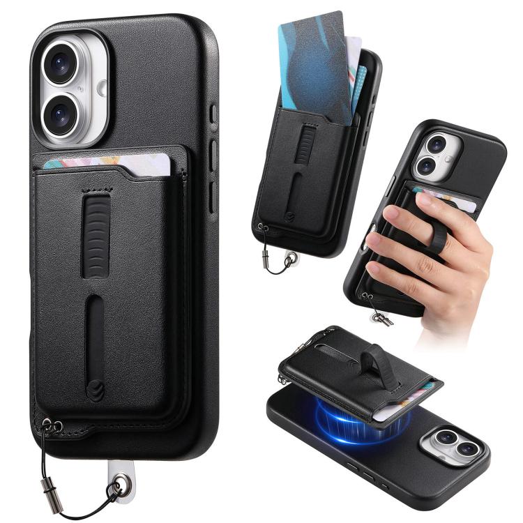 Étui de téléphone avec sacoche magnétique détachable, anneau de maintien et cordon anti-perte, pour iPhone 17e / 16e, pour iPhone 17 Pro Max, pour iPhone 17 Pro, pour iPhone 17, pour iPhone Air, pour iPhone 16 Plus