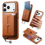 Étui de téléphone avec sacoche magnétique détachable, anneau de maintien et cordon anti-perte, pour iPhone 17e / 16e, pour iPhone 17 Pro Max, pour iPhone 17 Pro, pour iPhone 17, pour iPhone Air, pour iPhone 16 Plus