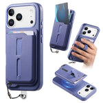 Étui de téléphone avec sacoche magnétique détachable, anneau de maintien et cordon anti-perte, pour iPhone 17e / 16e, pour iPhone 17 Pro Max, pour iPhone 17 Pro, pour iPhone 17, pour iPhone Air, pour iPhone 16 Plus
