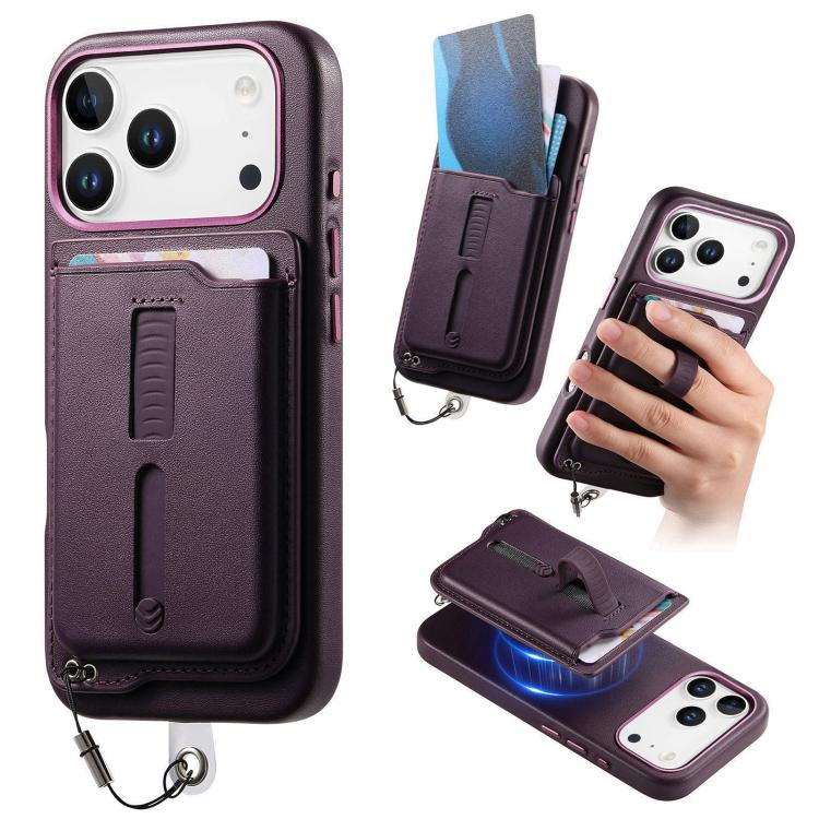 Étui de téléphone avec sacoche magnétique détachable, anneau de maintien et cordon anti-perte, pour iPhone 17e / 16e, pour iPhone 17 Pro Max, pour iPhone 17 Pro, pour iPhone 17, pour iPhone Air, pour iPhone 16 Plus