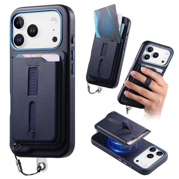 Étui de téléphone avec sacoche magnétique détachable, anneau de maintien et cordon anti-perte, pour iPhone 17e / 16e, pour iPhone 17 Pro Max, pour iPhone 17 Pro, pour iPhone 17, pour iPhone Air, pour iPhone 16 Plus