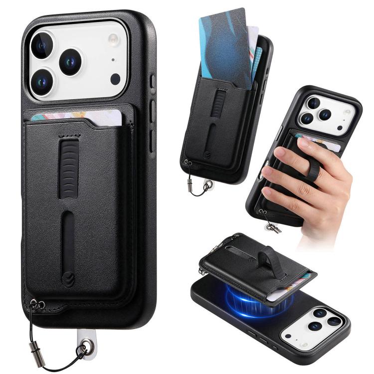 Étui de téléphone avec sacoche magnétique détachable, anneau de maintien et cordon anti-perte, pour iPhone 17e / 16e, pour iPhone 17 Pro Max, pour iPhone 17 Pro, pour iPhone 17, pour iPhone Air, pour iPhone 16 Plus