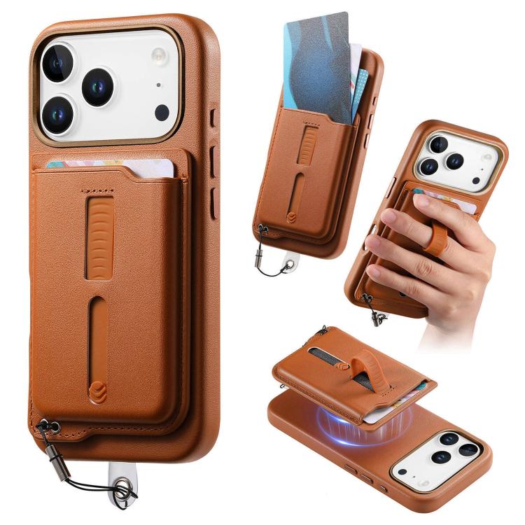 Étui de téléphone avec sacoche magnétique détachable, anneau de maintien et cordon anti-perte, pour iPhone 17e / 16e, pour iPhone 17 Pro Max, pour iPhone 17 Pro, pour iPhone 17, pour iPhone Air, pour iPhone 16 Plus