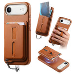 Étui de téléphone avec sacoche magnétique détachable, anneau de maintien et cordon anti-perte, pour iPhone 17e / 16e, pour iPhone 17 Pro Max, pour iPhone 17 Pro, pour iPhone 17, pour iPhone Air, pour iPhone 16 Plus