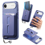 Étui de téléphone avec sacoche magnétique détachable, anneau de maintien et cordon anti-perte, pour iPhone 17e / 16e, pour iPhone 17 Pro Max, pour iPhone 17 Pro, pour iPhone 17, pour iPhone Air, pour iPhone 16 Plus