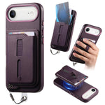 Étui de téléphone avec sacoche magnétique détachable, anneau de maintien et cordon anti-perte, pour iPhone 17e / 16e, pour iPhone 17 Pro Max, pour iPhone 17 Pro, pour iPhone 17, pour iPhone Air, pour iPhone 16 Plus