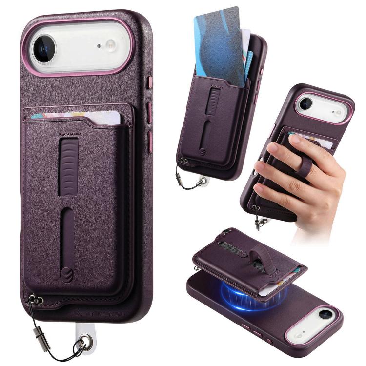 Étui de téléphone avec sacoche magnétique détachable, anneau de maintien et cordon anti-perte, pour iPhone 17e / 16e, pour iPhone 17 Pro Max, pour iPhone 17 Pro, pour iPhone 17, pour iPhone Air, pour iPhone 16 Plus