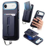 Étui de téléphone avec sacoche magnétique détachable, anneau de maintien et cordon anti-perte, pour iPhone 17e / 16e, pour iPhone 17 Pro Max, pour iPhone 17 Pro, pour iPhone 17, pour iPhone Air, pour iPhone 16 Plus