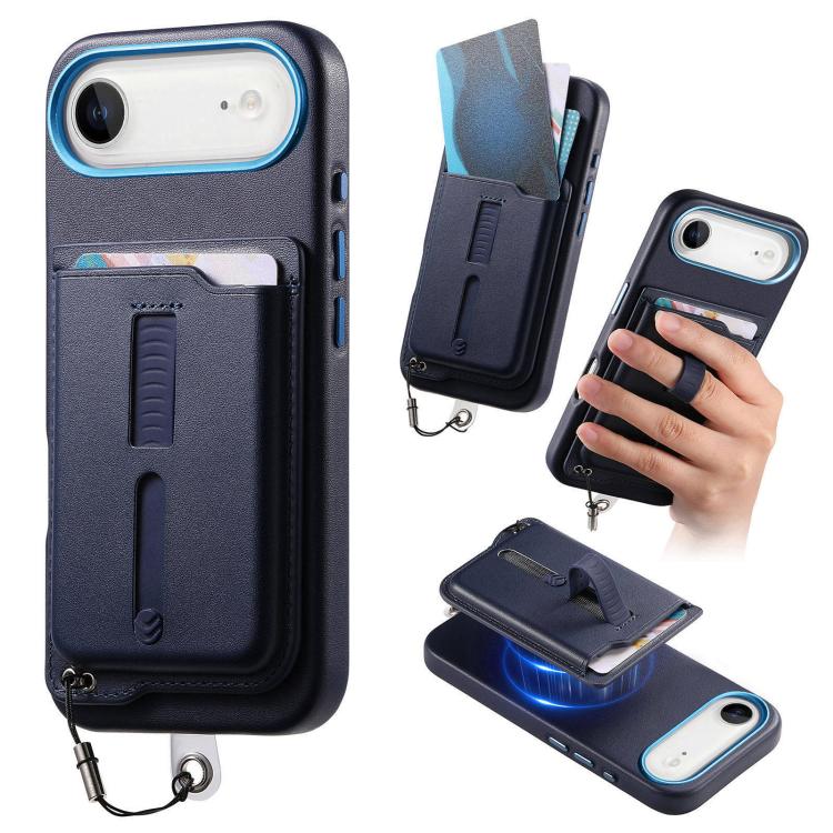 Étui de téléphone avec sacoche magnétique détachable, anneau de maintien et cordon anti-perte, pour iPhone 17e / 16e, pour iPhone 17 Pro Max, pour iPhone 17 Pro, pour iPhone 17, pour iPhone Air, pour iPhone 16 Plus