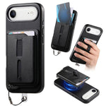 Étui de téléphone avec sacoche magnétique détachable, anneau de maintien et cordon anti-perte, pour iPhone 17e / 16e, pour iPhone 17 Pro Max, pour iPhone 17 Pro, pour iPhone 17, pour iPhone Air, pour iPhone 16 Plus