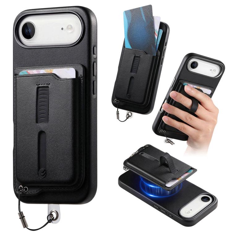 Étui de téléphone avec sacoche magnétique détachable, anneau de maintien et cordon anti-perte, pour iPhone 17e / 16e, pour iPhone 17 Pro Max, pour iPhone 17 Pro, pour iPhone 17, pour iPhone Air, pour iPhone 16 Plus