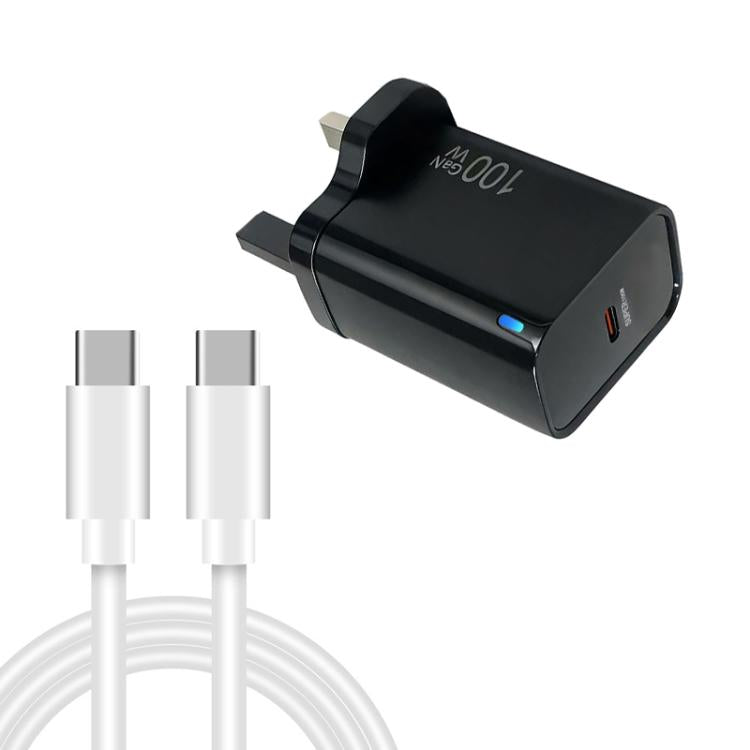 Chargeur entièrement compatible TE-PD46 GaN 100W PD 45W avec câble de données Type-C vers Type-C, prise UK