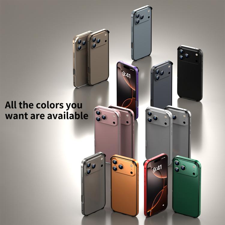 Coque de téléphone antichoc à quatre coins en silicone hybride métallique, pour iPhone 17 Pro Max, pour iPhone 17 Pro, pour iPhone 17, pour iPhone Air