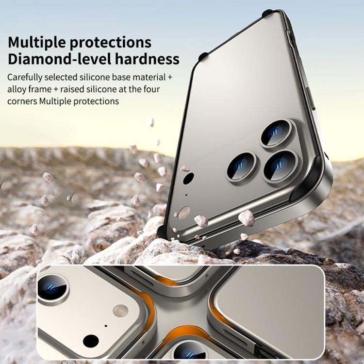 Coque de téléphone antichoc à quatre coins en silicone hybride métallique, pour iPhone 17 Pro Max, pour iPhone 17 Pro, pour iPhone 17, pour iPhone Air