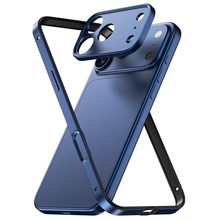Coque de téléphone mince à bord en silicone hybride en alliage d'aluminium avec cadre d'objectif en métal, pour iPhone 17 Pro Max, pour iPhone 17 Pro