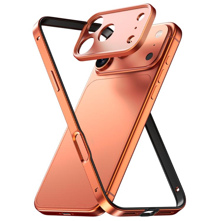 Coque de téléphone mince à bord en silicone hybride en alliage d'aluminium avec cadre d'objectif en métal, pour iPhone 17 Pro Max, pour iPhone 17 Pro