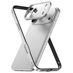 Coque de téléphone mince à bord en silicone hybride en alliage d'aluminium avec cadre d'objectif en métal, pour iPhone 17 Pro Max, pour iPhone 17 Pro