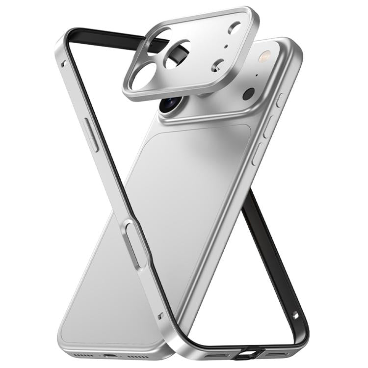 Coque de téléphone mince à bord en silicone hybride en alliage d'aluminium avec cadre d'objectif en métal, pour iPhone 17 Pro Max, pour iPhone 17 Pro