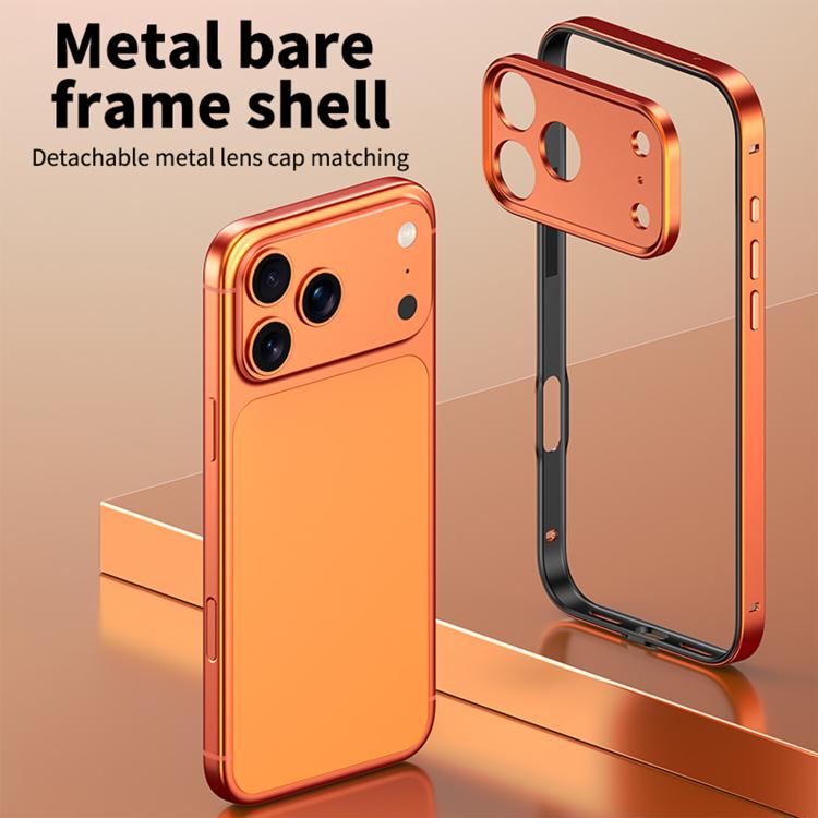 Coque de téléphone mince à bord en silicone hybride en alliage d'aluminium avec cadre d'objectif en métal, pour iPhone 17 Pro Max, pour iPhone 17 Pro